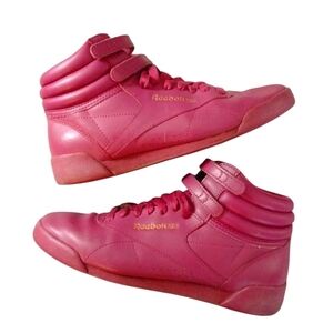 Reebok Vintage Pink Freestyle High Tops 90's Exercise Sneakers Size 5